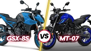 Suzuki GSX8S vs 2023 Yamaha MT07 Comparison TM [upl. by Drain]