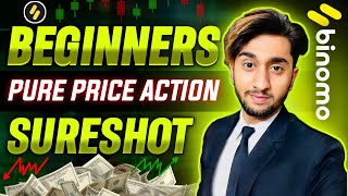 How beginners can take sure shot trades in binomo with pure price action  binomo trading strategy [upl. by Einwahs]