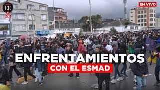 En vivo inician enfrentamientos con el ESMAD en la U Nacional en Bogotá  Marchas 28 de abril [upl. by Calendre]