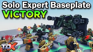 TDX SOLO Expert Baseplate VICTORY  Tower Defense X Roblox [upl. by Ahsuatal997]