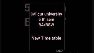 5th sem New Time table BABSW calicut university malayalistalks3518 [upl. by Ahsienahs]