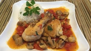 POLLO SALTADO CON CHAMPIÑONES DELICIOSA RECETA [upl. by Clauddetta]