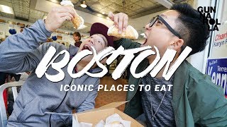 Boston Travel Guide Top Foods To Eat Oysters Lobster Rolls amp Cannoli [upl. by Kikelia423]