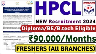 HPCL RECRUITMENT 2024  FRESHER  DIPLOMABEBTECH  HPCL VACANCY JOBS 2024  JOB VACANCY 2024  CV [upl. by Cutlor]