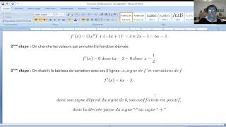 1ère SPE Exemple de variations  dérivations [upl. by Ynahteb]