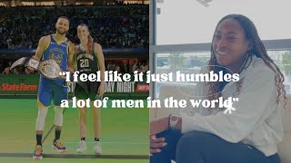 Coco Gauff talks Sabrina Ionescu vs Steph Curry 3point contest [upl. by Euqinaj]