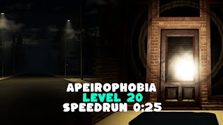 Roblox Apeirophobia Chapter 2 Level 20 Speedrun 025 Solo [upl. by Rubenstein565]