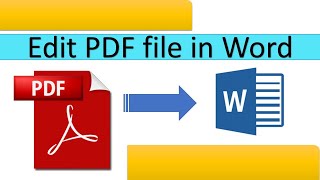 Tutorial on how to Open and Edit PDF File in Word [upl. by Ytsrik]