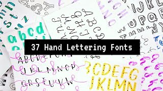 37 Hand Lettered Fonts  How to write in different styles [upl. by Mistrot]