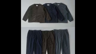 TRICOT CORDUROY COLLARLESS BLOUSONampTRICOT CORDUROY MIRROR POCKET PANTS [upl. by Aisayt]