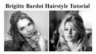 Прическа в стиле Бриджит Бардо ❥ Brigitte Bardot Hairstyle Tutorial [upl. by Saxela625]