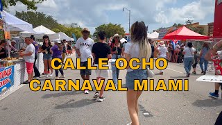 Calle Ocho Carnaval in Miami Walking Tour 4K [upl. by Eilagam804]