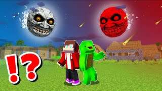 JJ and Mikey VS RED LUNAR MOON CHALLENGE in Minecraft  Maizen animation [upl. by Ahsienod]