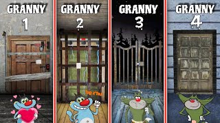 Granny 1 2 3 4 All Door Escape  Grannys Door Battle With Oggy and Jack [upl. by Youngran651]