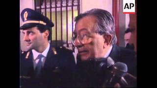 ITALY ROME GUILIO ANDREOTTI MAKES RARE APPEARANCE AT OWN TRIAL [upl. by Chappie]