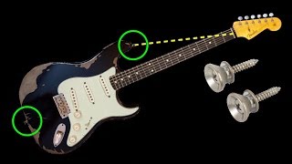 How to Install Drill Strap Buttons for Strat [upl. by Rehttam]