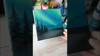 Aurora night sky ✨Easy acrylic painting for beginners 150 challenge [upl. by Bez]