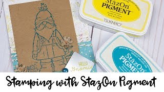 See How StazOn Pigment Ink Stamps on Kraft Paper [upl. by Ricardama137]