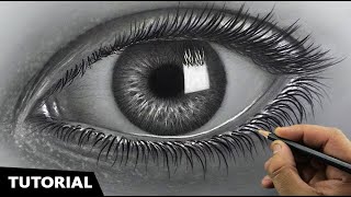 Draw Hyperrealistic Eye  Easiest Method  Narrated Stepbystep [upl. by Jennie]