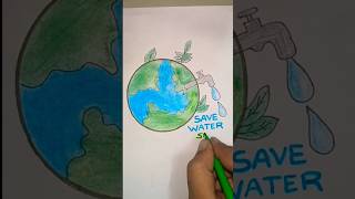 save water save Earth drawing easy [upl. by Nagoh]