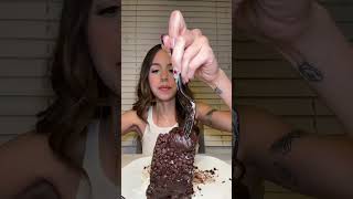 CHOCOLATE CAKE MUKBANG Challenge Can I Finish This Giant Cake [upl. by Elocim]