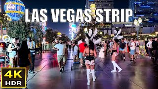 Las Vegas Strip Night Walk  August 2024 [upl. by Alemak858]