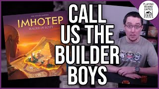 We love to build and put stones on boats in IMHOTEP Board Game Gameplay [upl. by Airyk462]