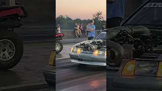 Mustang Wheelie Almost Crashes Vs Wagon Shoots Flames [upl. by Kenwood]