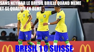 Coupe du monde 2022  résumé du match Brésil Suisse Le Brésil qualifié en 8eme [upl. by Ainex364]