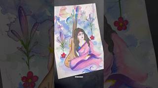 Saraswati Devi art 🫧 saraswati saraswatipuja2025 saraswatipuja art artwork artistartwork￼ [upl. by Zerelda]