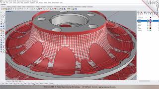 RhinoCAM Machining Strategy 14 INCH Wheel Cover [upl. by Lleirbag]