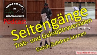 Podcast Trab und Galopptraversale Hilfen des Reiters Seitengänge mit Pferden reiten lernen [upl. by Nilauqcaj751]