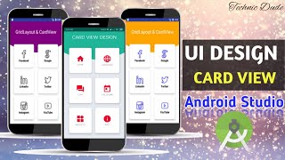 Create Modern Grid Layout and CardView Layout in Android Studio [upl. by Fatima863]