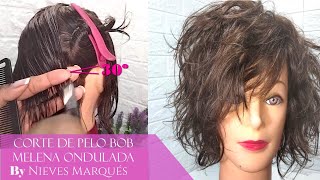 Corte de Pelo Bob Melena ondulada Estilos de Cabello que te quitan 10 años Corte Cabello Ondulado [upl. by Tierell]