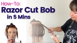 HowTo Razor Cut Bob in 5 Mins [upl. by Infield174]