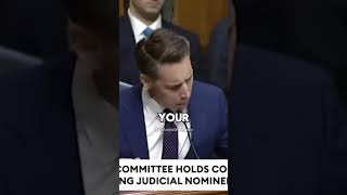 Senator Hawley exposes corrupt judicial nominee shorts fyp politics [upl. by Nauqyaj210]