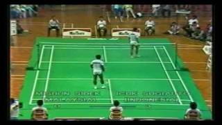 Separuh Akhir Piala Thomas 1988 Misbun Sidek vs Icuk Sugiarto [upl. by Quitt]