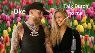 JUTTA LEERDAM is teaching her AMERICAN boyfriend Jake Paul how to speak DUTCH [upl. by Repsihw]