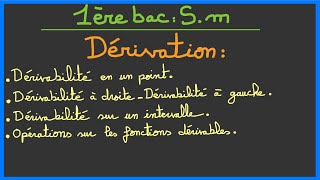 1ère bac Sm  Dérivabilité en un pointsur un intervalle  Opérations sur les fonctions dérivables [upl. by Anomar]