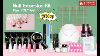 💅HOW TO DO YOUR OWN NAILS AT HOME  Coscelia Poly Gel Kit from Shopify❣ [upl. by Kary]