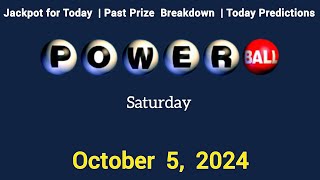 Tonight Powerball Jackpot Sat October 5 2024 [upl. by Raual168]