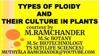 Types of PLOIDY and THEIR CULTURE IN PLANTS [upl. by Tacklind544]