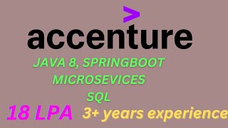 Accenture  3 Years Interview Experience  Java  Spring Boot  Microservices  Sql [upl. by Ligriv]