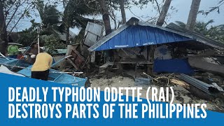 Deadly typhoon Odette Rai destroys parts of the Philippines [upl. by Arorua]