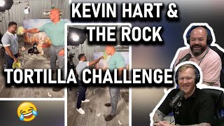 Kevin Hart amp The Rock Try The Tortilla Slap Challenge REACTION  OFFICE BLOKES REACT [upl. by Raknahs]