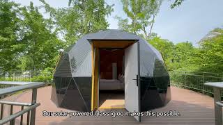 Power Your Glamping Adventure With Solar Powered Glass Dome [upl. by Etteuqram153]