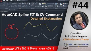 AutoCAD Spline Command  AutoCAD Tutorials 44  HindiUrdu autocad 202125 cad spline Fit and CV [upl. by Anairotciv471]