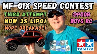 poorboysrc Tamiya MF01x Speed Contest Attempt 3 With 3s New PB and more breakage [upl. by Minton]