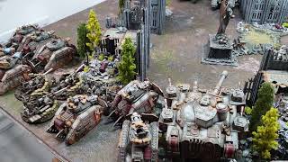 So many tanks Iron Hands vs a 5000 point Armoured Column Warhammer Horus Heresy battle report [upl. by Buell917]