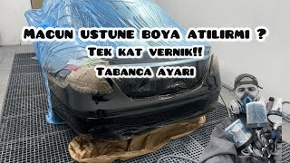 MACUN ÜSTÜNE BOYA ATILIRMI  Tek Kat Vernik  BOYA Tabanca Ayarı Detaylı Anlatım [upl. by Suirtemid]